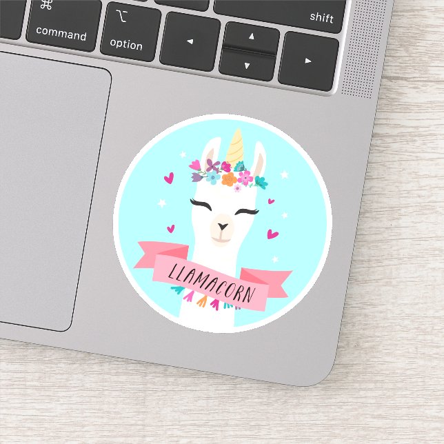 Llamacorn Cute Kawaii Unicorn Llama Sticker (Detail)