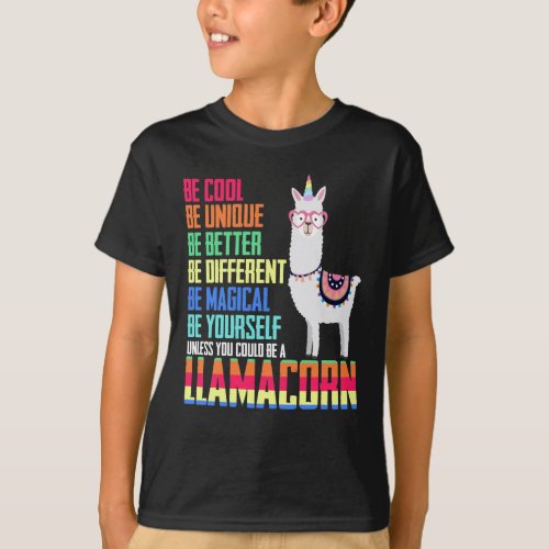 Llamacorn Funny Cute Llama Unicorn T_Shirt