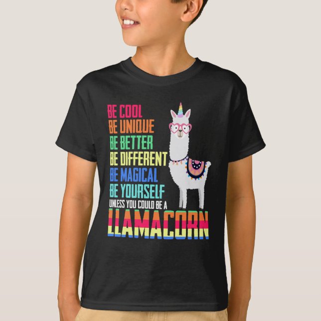 Llamacorn Funny Cute Llama Unicorn T-Shirt (Front)