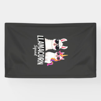 Llamacorn Squad Funny Unicorn Llama Squad Christma Banner
