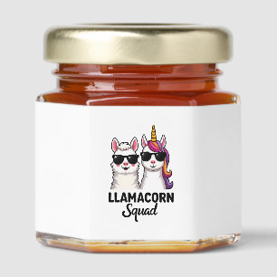 Llamacorn Squad Funny Unicorn Llama Squad Christma Honey Jar Favors