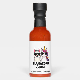 Llamacorn Squad Funny Unicorn Llama Squad Christma Hot Sauces