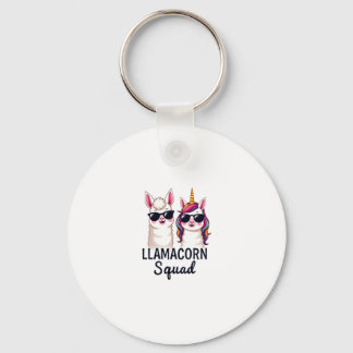 Llamacorn Squad Funny Unicorn Llama Squad Christma Keychain