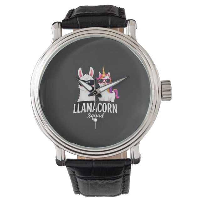 Llamacorn Squad Funny Unicorn Llama Squad Christma Watch (Front)