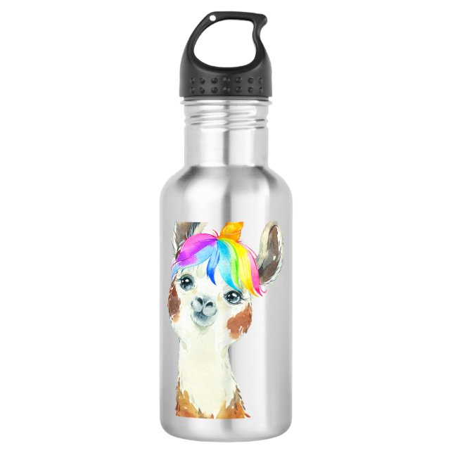 Llamacorn Stainless Steel Water Bottle (Front)