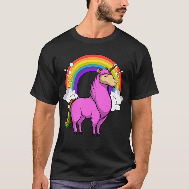 Llamacorn Unicorn Llama T-Shirt (Front)