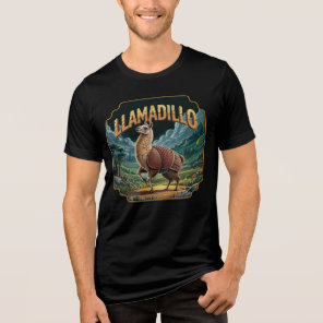 Llamadillo Illustration – Llama Armadillo Funny Tri-Blend Shirt