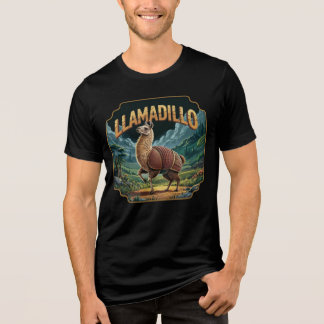 Llamadillo Illustration – Llama Armadillo Funny Tri-Blend Shirt
