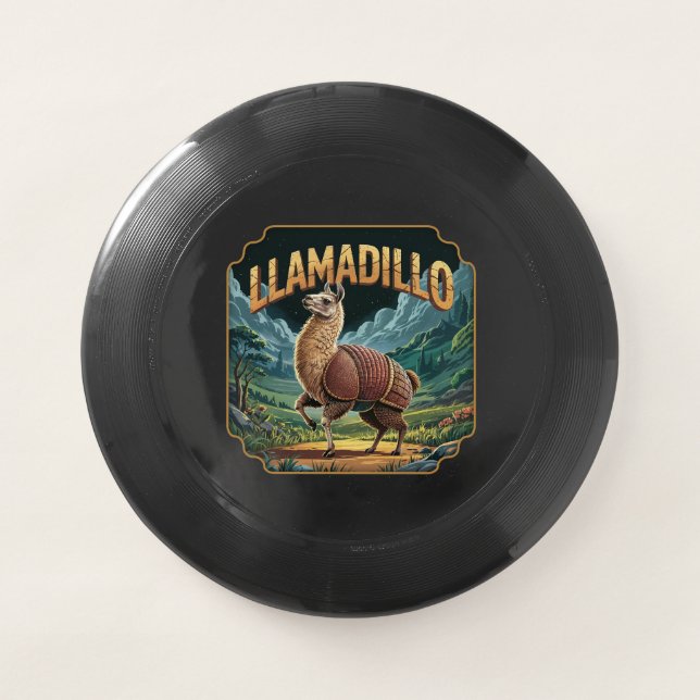 Llamadillo Illustration – Llama Armadillo Funny Wham-O Frisbee (Front)