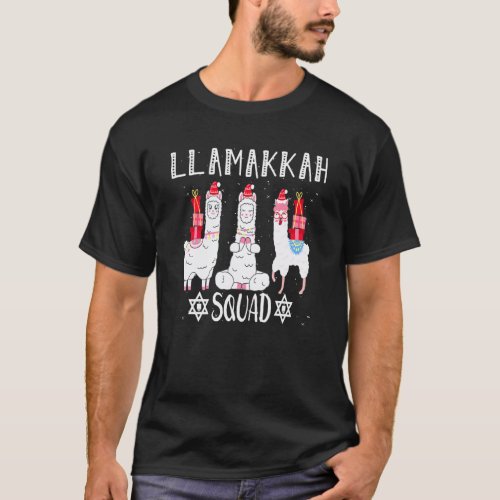 Llamakkah Squad   Jewish Hanukkah Cute Llama T-Shirt