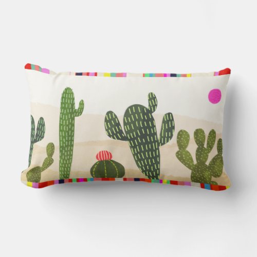 Llamarama Cactus Collection Lumbar Pillow
