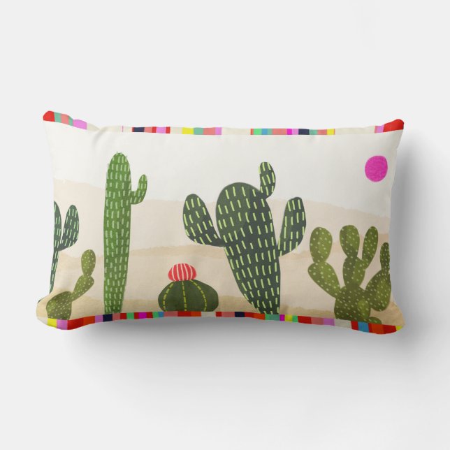 Llamarama Cactus Collection Lumbar Pillow (Front)