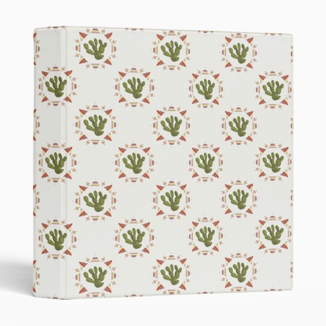 Llamarama Collection | Cactus Circle 3 Ring Binder (Front/Spine)