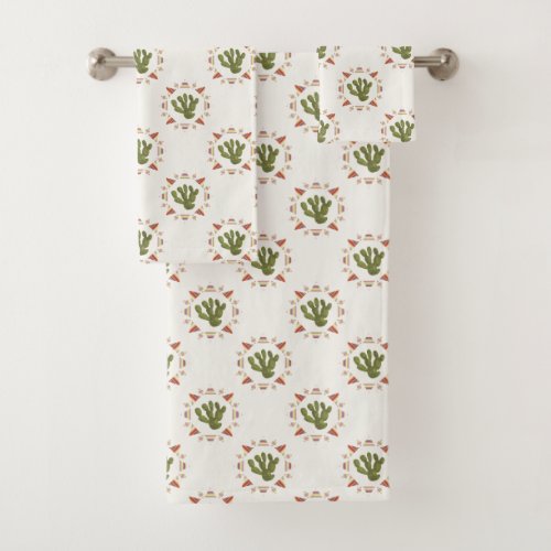 Llamarama Collection  Cactus Circle Bath Towel Set