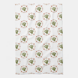 Llamarama Collection   Cactus Circle Kitchen Towel