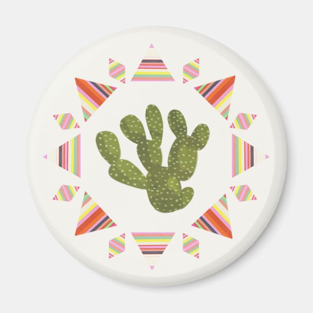 Llamarama Collection | Cactus Circle Magnet (Front)