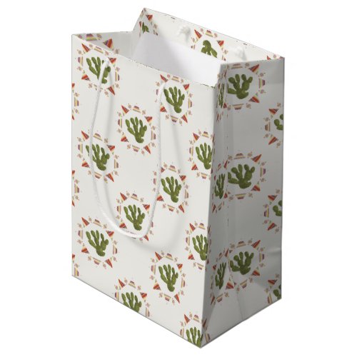 Llamarama Collection  Cactus Circle Medium Gift Bag