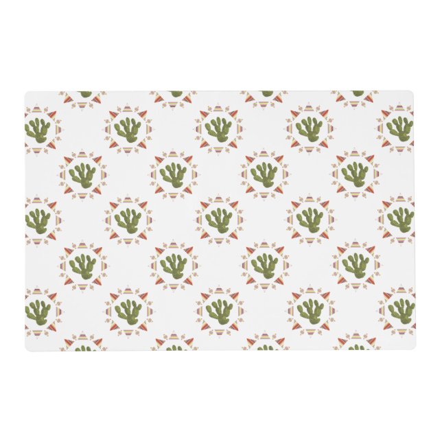 Llamarama Collection | Cactus Circle Placemat (Front)
