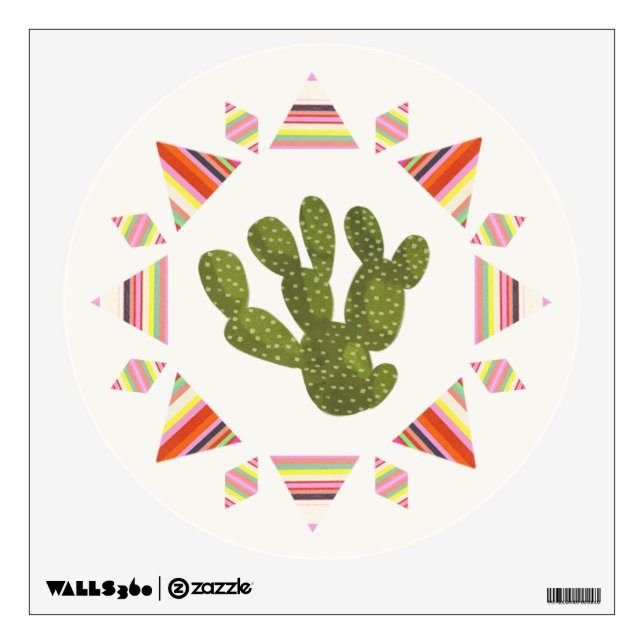 Llamarama Collection | Cactus Circle Wall Decal (Front)