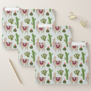 Llamarama Collection   Cactus & Llama Pattern File Folder