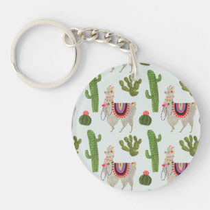 Llamarama Collection Cactus & Llama Pattern Keychain