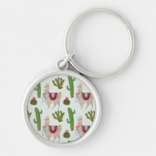 Llamarama Collection   Cactus & Llama Pattern Keychain