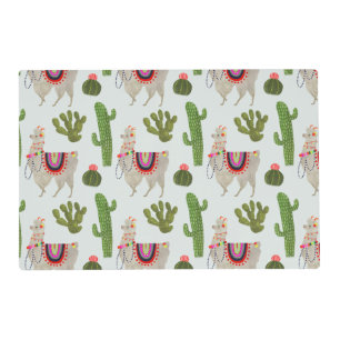 Llamarama Collection   Cactus & Llama Pattern Placemat