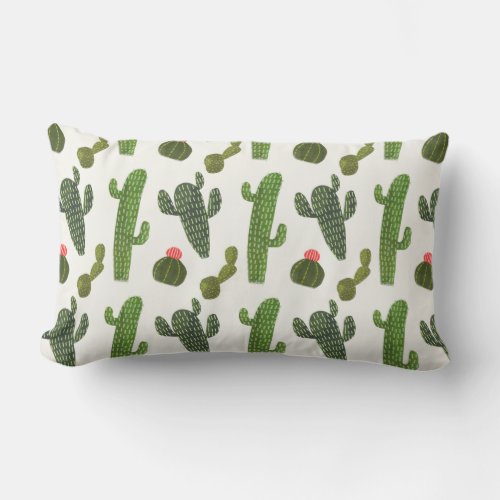 Llamarama Collection  Cute Cactus Lumbar Pillow