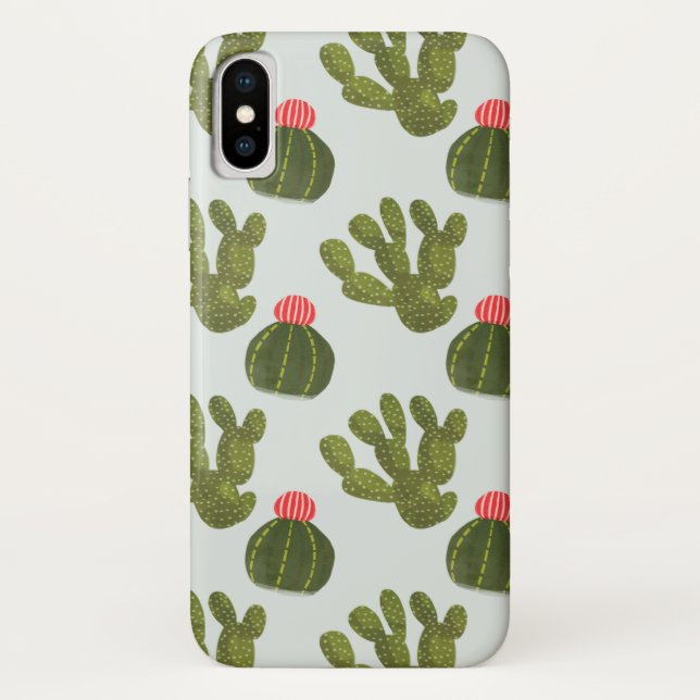 Llamarama Collection | Cute Cactus Pattern Case-Mate iPhone Case (Back)