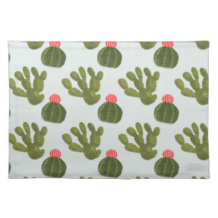 Llamarama Collection Cute Cactus Pattern Cloth Placemat