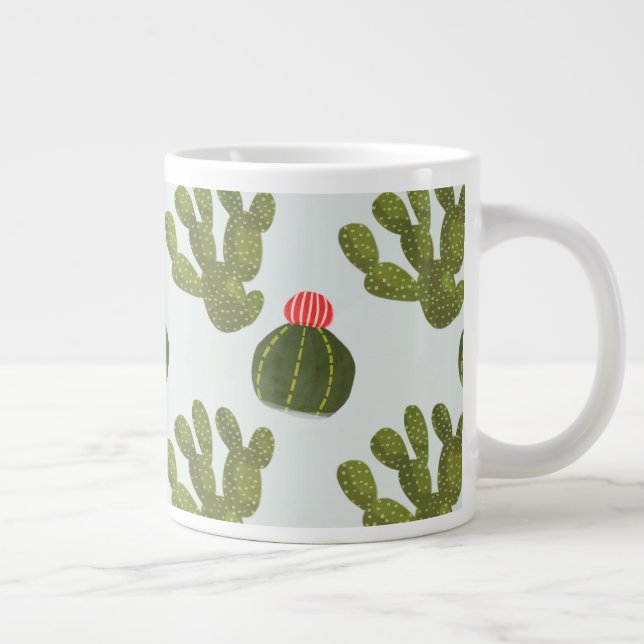 Llamarama Collection | Cute Cactus Pattern Giant Coffee Mug (Right)