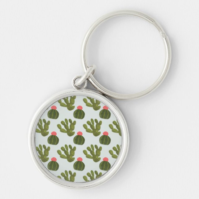 Llamarama Collection | Cute Cactus Pattern Keychain (Front)
