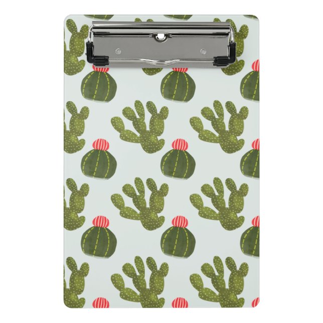 Llamarama Collection | Cute Cactus Pattern Mini Clipboard (Front)