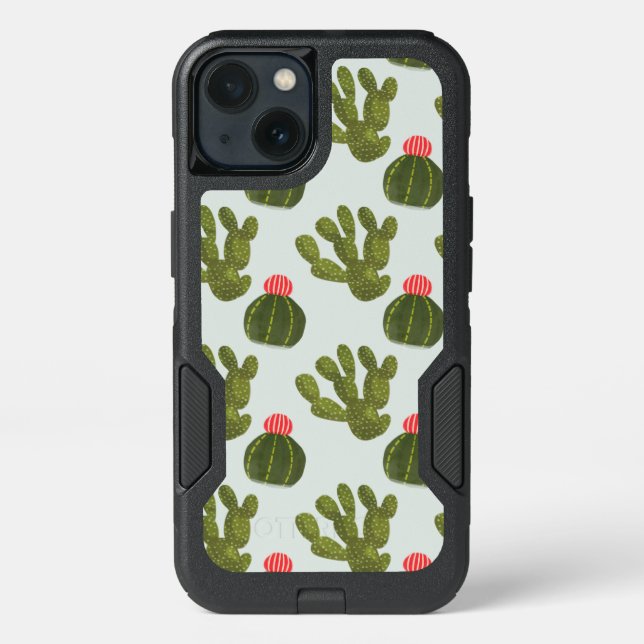 Llamarama Collection | Cute Cactus Pattern Otterbox iPhone Case (Back)