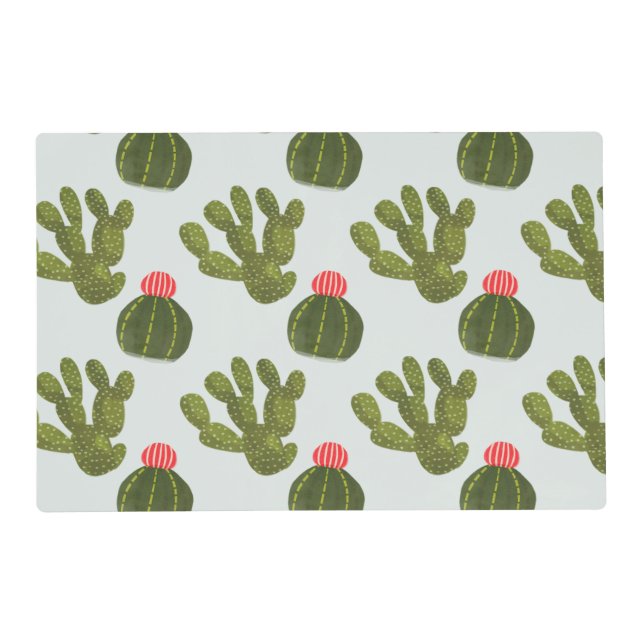 Llamarama Collection | Cute Cactus Pattern Placemat (Front)