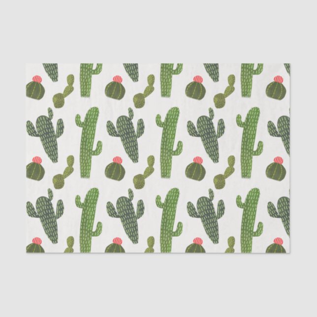 Llamarama Collection | Cute Cactus Tissue Paper (Front)