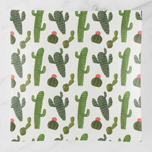 Llamarama Collection | Cute Cactus Trinket Tray (Front)