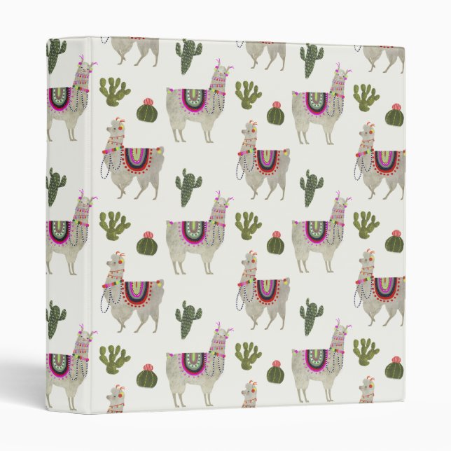 Llamarama Collection | Cute Lllamas 3 Ring Binder (Front/Spine)