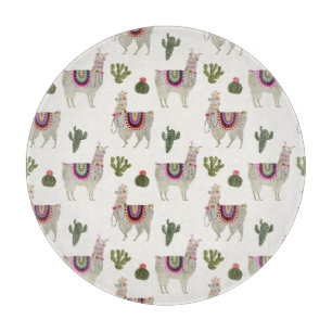 Llamarama Collection Cute Lllamas Cutting Board