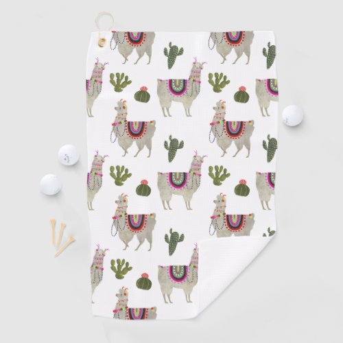 Llamarama Collection  Cute Lllamas Golf Towel