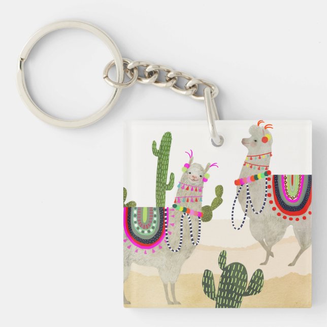 Llamarama Collection | Cute Lllamas Keychain (Front)