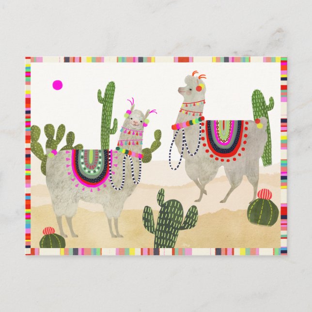 Llamarama Collection | Cute Lllamas Postcard (Front)