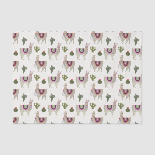 Llamarama Collection | Cute Lllamas Tissue Paper (Front)