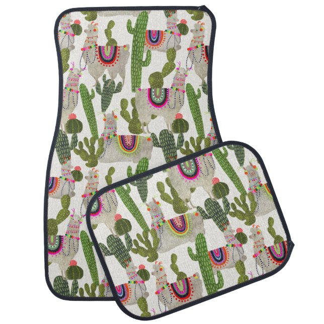 Llamarama Collection Pattern Car Floor Mat (Set)