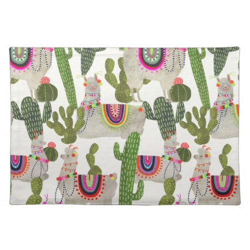 Llamarama Collection Pattern Cloth Placemat