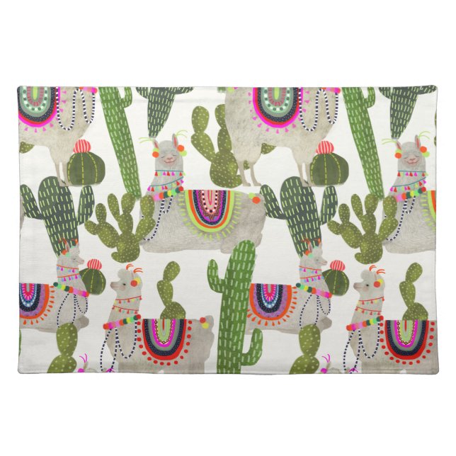 Llamarama Collection Pattern Cloth Placemat (Front)