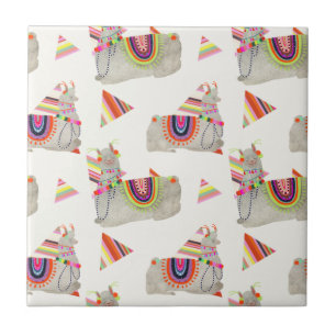 Llamarama Collection Pattern II Ceramic Tile