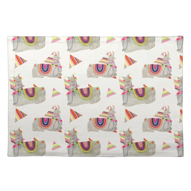 Llamarama Collection Pattern II Cloth Placemat (Front)