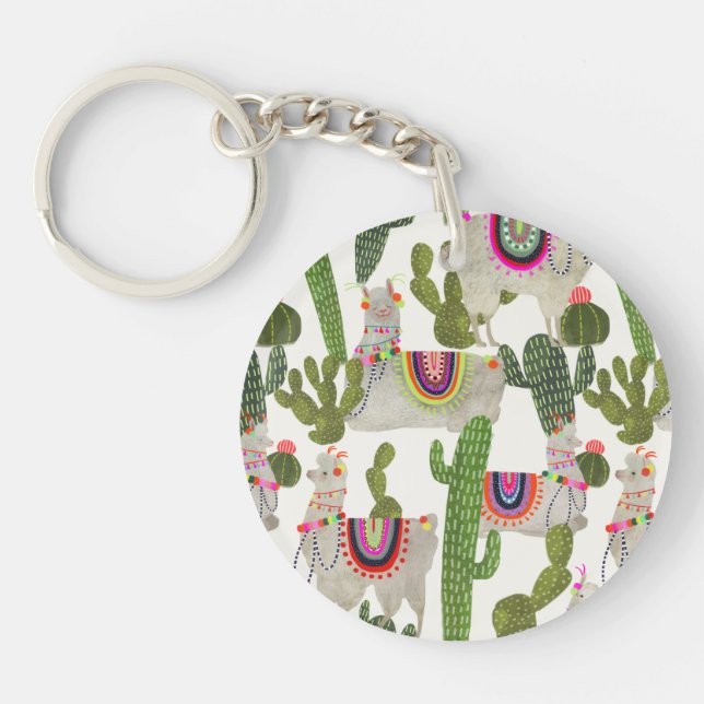 Llamarama Collection Pattern Keychain (Front)