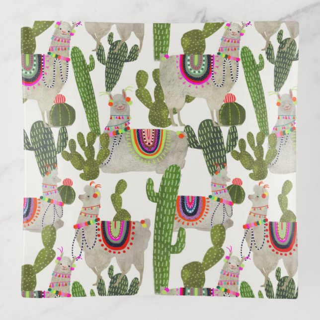 Llamarama Collection Pattern Trinket Tray (Front)